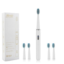 将图片加载到图库查看器,SEAGO Electric Toothbrush Rechargeable buy one get one free Sonic Toothbrush 4 Mode Travel Toothbrush with 3 Brush Head Gift