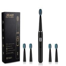 将图片加载到图库查看器,SEAGO Electric Toothbrush Rechargeable buy one get one free Sonic Toothbrush 4 Mode Travel Toothbrush with 3 Brush Head Gift