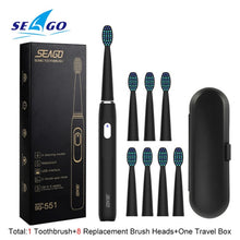 将图片加载到图库查看器,SEAGO Electric Toothbrush Rechargeable buy one get one free Sonic Toothbrush 4 Mode Travel Toothbrush with 3 Brush Head Gift