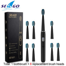 将图片加载到图库查看器,SEAGO Electric Toothbrush Rechargeable buy one get one free Sonic Toothbrush 4 Mode Travel Toothbrush with 3 Brush Head Gift