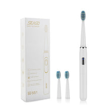 将图片加载到图库查看器,SEAGO Electric Toothbrush Rechargeable buy one get one free Sonic Toothbrush 4 Mode Travel Toothbrush with 3 Brush Head Gift