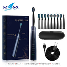 将图片加载到图库查看器,SEAGO Sonic Electric Toothbrush Upgraded Adult Waterproof USB Rechargeable 360 Days Long Standby Time With5 Brush Head Best Gift