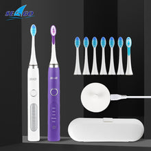 将图片加载到图库查看器,SEAGO Sonic Electric Toothbrush Upgraded Adult Waterproof Ultrasonic Rechargeable Toothbrush Whitening Healthy Gift SG-986