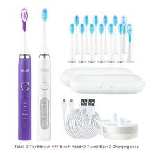 将图片加载到图库查看器,SEAGO Sonic Electric Toothbrush Upgraded Adult Waterproof Ultrasonic Rechargeable Toothbrush Whitening Healthy Gift SG-986