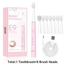 将图片加载到图库查看器,SEAGO Electric Toothbrush E9 Sonic Rechargeable Travel Waterproof Tooth Brush Buy 1 Get 1 Free 5 Mode Deep Clean Whiten Gift