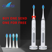 将图片加载到图库查看器,Seago Rechargeable electric toothbrush Sonic teeth brush for Adults Deep Clean Teeth with 3 Brush Heads Dental Care brush 986