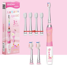 将图片加载到图库查看器,Seago Children's Electric Toothbrush LED Light Smart Reminder Replacement Nozzles Battery Supply Sonic Toothbrush for 3 Years+