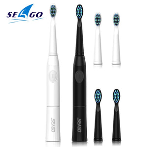 SEAGO Electric Toothbrush Sonic Electric Toothbrush Teeth Cleaning Electrical Toothbrush Dental Electric Brush 4 Nozzles