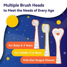 将图片加载到图库查看器，Seago Kids Electric Toothbrush DIY Stickers 3 Cleaning Modes Multiple Brush Heads Led Light Smart Timer Blue Pink SG-2159
