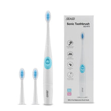 将图片加载到图库查看器，Seago Electric Toothbrush Teeth Whitening Cleaning Waterproof 1 AAA Battery Powered 3 Replaceable Toothbrush Heads SG915
