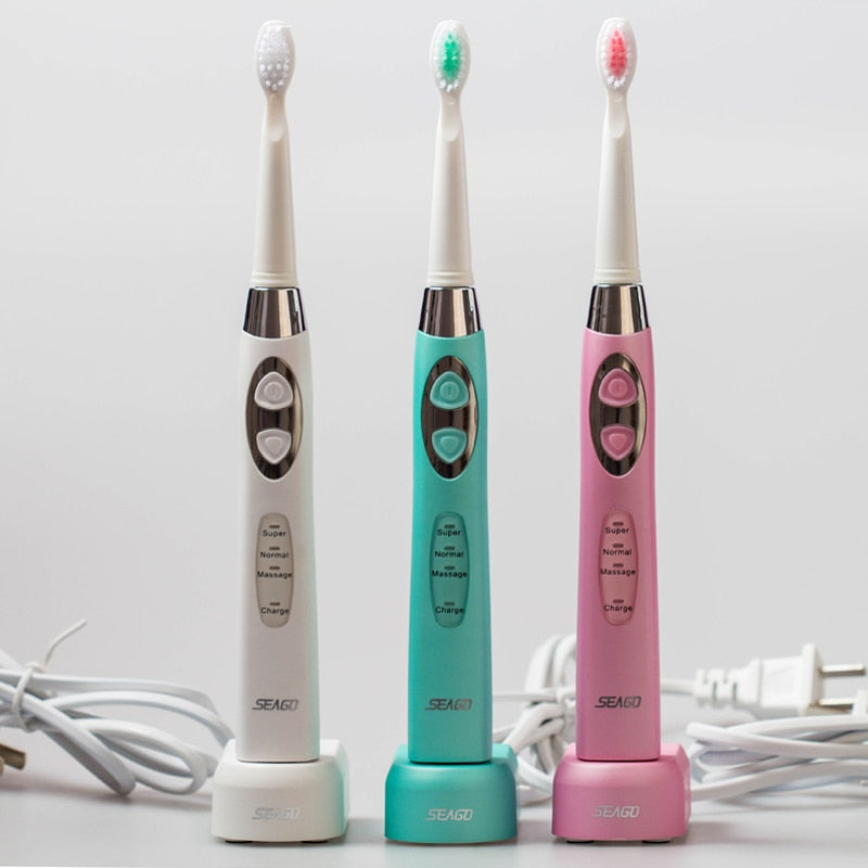 5 Brush heads Sonic Electric Toothbrush ABS/TBE/Dupont Bristle Inductiving charging Waterproof 110-240V Seago SG-917