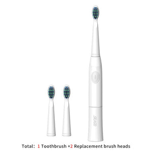 SEAGO Electric Toothbrush with 1 Replacement Brush Heads Battery Sonic Teeth Brush Deep Cleaning Included Soft-bristle E23