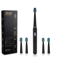 将图片加载到图库查看器，SEAGO Electric Toothbrush Rechargeable buy one get one free Sonic Toothbrush 4 Mode Travel Toothbrush with 3 Brush Head Gift
