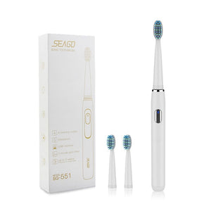 SEAGO Electric Toothbrush Rechargeable buy one get one free Sonic Toothbrush 4 Mode Travel Toothbrush with 3 Brush Head Gift