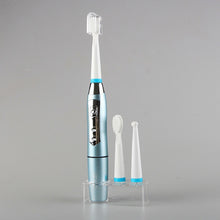 将图片加载到图库查看器，SEAGO Electric Toothbrush Sonic Adult Battery Teeth brush holder with 3 Replacement Brush Heads Waterproof Smart time SG910 Gift
