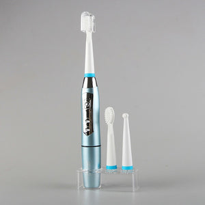 SEAGO Electric Toothbrush Sonic Adult Battery Teeth brush holder with 3 Replacement Brush Heads Waterproof Smart time SG910 Gift