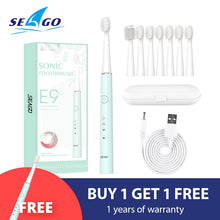 将图片加载到图库查看器，SEAGO Sonic Electric Toothbrush 360 Upgraded Automatic Rechargeable Tooth Brush Waterproof  Replacement Brush Heads Gift SG548
