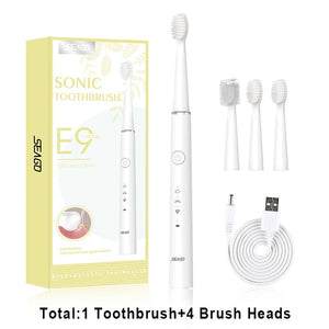 SEAGO Sonic Electric Toothbrush 360 Upgraded Automatic Rechargeable Tooth Brush Waterproof  Replacement Brush Heads Gift SG548