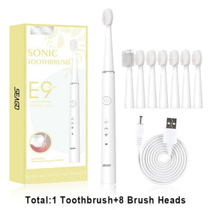 SEAGO Electric Toothbrush E9 Sonic Rechargeable Travel Waterproof Tooth Brush Buy 1 Get 1 Free 5 Mode Deep Clean Whiten Gift