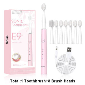 SEAGO Electric Toothbrush E9 Sonic Rechargeable Travel Waterproof Tooth Brush Buy 1 Get 1 Free 5 Mode Deep Clean Whiten Gift