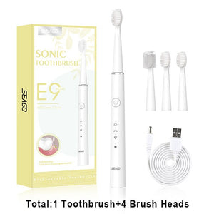 SEAGO Electric Toothbrush E9 Sonic Rechargeable Travel Waterproof Tooth Brush Buy 1 Get 1 Free 5 Mode Deep Clean Whiten Gift