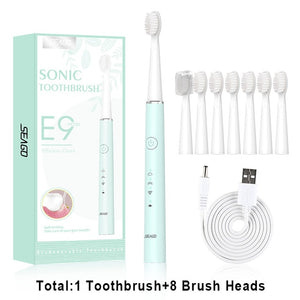 SEAGO Electric Toothbrush E9 Sonic Rechargeable Travel Waterproof Tooth Brush Buy 1 Get 1 Free 5 Mode Deep Clean Whiten Gift