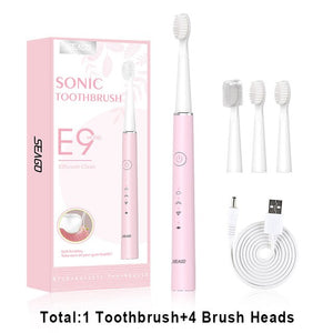 SEAGO Electric Toothbrush E9 Sonic Rechargeable Travel Waterproof Tooth Brush Buy 1 Get 1 Free 5 Mode Deep Clean Whiten Gift