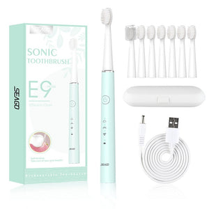 SEAGO Electric Toothbrush E9 Sonic Rechargeable Travel Waterproof Tooth Brush Buy 1 Get 1 Free 5 Mode Deep Clean Whiten Gift