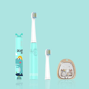 SEAGO Cartoon Children Electric Toothbrush Kids USB Rechargeable Sonic Replacement Tooth Cute Brush Heads Electric Teeth Brush