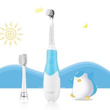 将图片加载到图库查看器，SEAGO Kids Electric Toothbrush sonic Suitable for 0-3 year Baby Safety BatteryTeeth brush Waterproof  White LED Light Gift SG513
