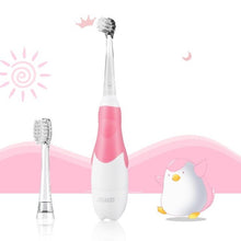 将图片加载到图库查看器，SEAGO Kids Electric Toothbrush sonic Suitable for 0-3 year Baby Safety BatteryTeeth brush Waterproof  White LED Light Gift SG513
