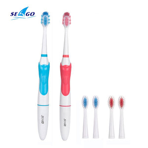 Seago Sonic Electric Toothbrush Adult Electric Brush Oral Health Whiten Teeth SG-663 (1handle +3 brushhead)