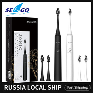 Seago Electric Sonic Toothbrush 5 Mode Rechargeable Automatic Replacement Tooth Brush Adult Waterproof Whitenig Best Gift